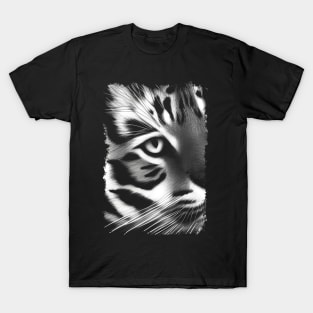 Tiger Face - White monochrome design T-Shirt